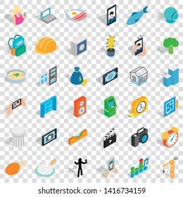 Reality icons set. Isometric style of 36 reality vector icons for web for any design