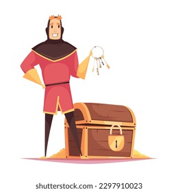 Reality quest escape room composition with doodle human character on blank background vector illustration