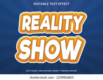 reality show editable text effect template use for business logo and brand