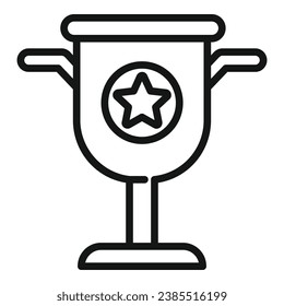 Realization business cup icon outline vector. Leader vision. Business challenge