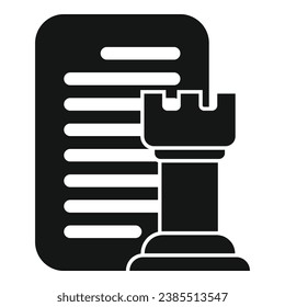 Realization chess tower icon simple vector. Balance training. Success mentor vision