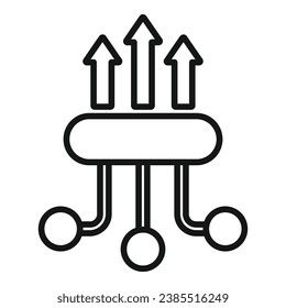 Realization graphical triumph icon outline vector. Human balance. Mental motivation