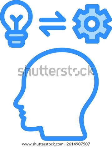 Realization Icon Blue Color Vector Illustration