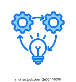 Ilustración vectorial azul del icono de la realización