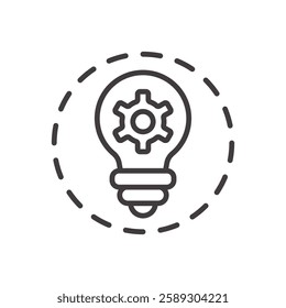 realization icon isolated stroke in black color