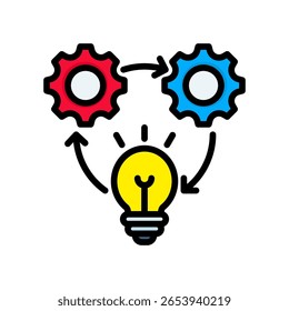 Realization Icon Lineal Color Vector Illustration