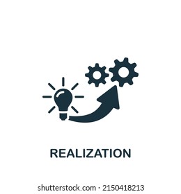 Realization icon. Monochrome simple Business Motivation icon for templates, web design and infographics