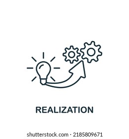 Realization icon. Monochrome simple Business Motivation icon for templates, web design and infographics