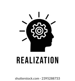 Realization icon. Simple creative element. Filled monochrome Realization icon for templates, infographics and banners