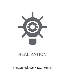 realization icon. Trendy realization logo concept on white background from General collection. Suitable for use on web apps, mobile apps and print media.