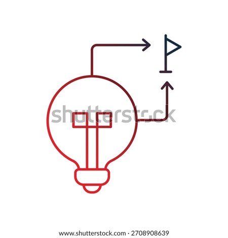Realization icon with white background vector stock illustration