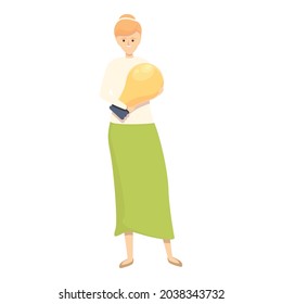 Realization idea icon cartoon vector. Smart solution. Creative brain