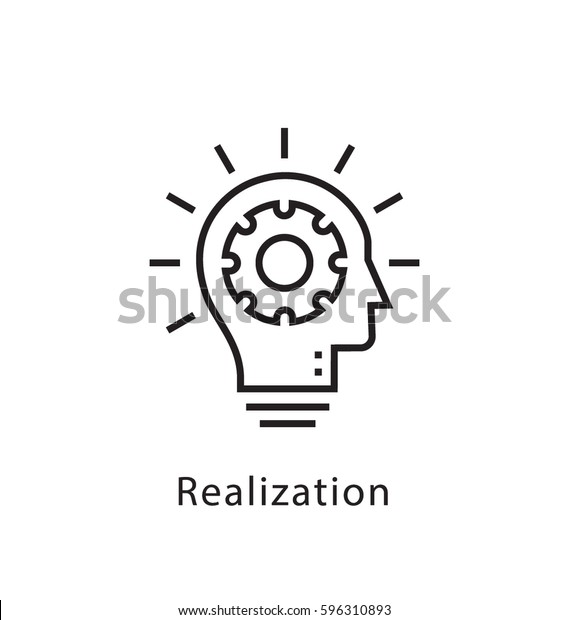 Realization Vector Line Icon Stock Vector (Royalty Free) 596310893