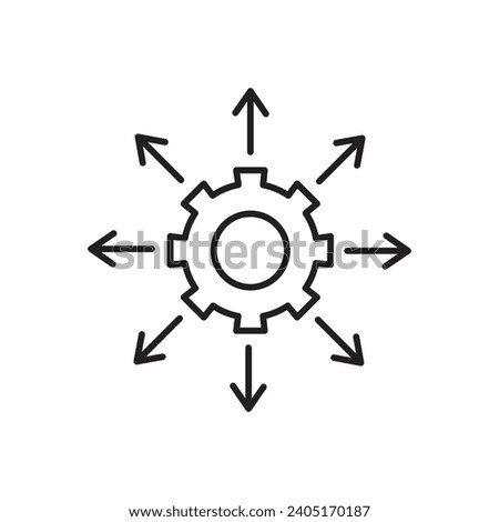 Realization vector line icon illustration