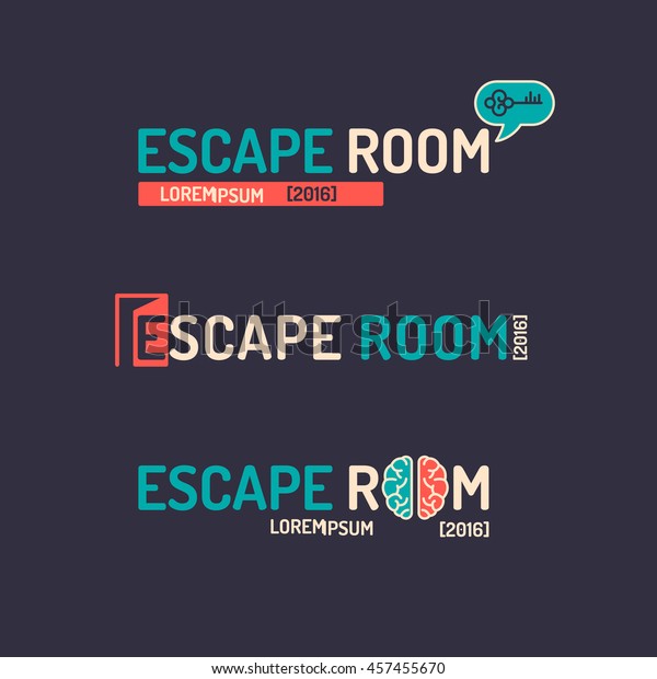 実生活の部屋の脱出 クエストルームのロゴ のベクター画像素材 ロイヤリティフリー