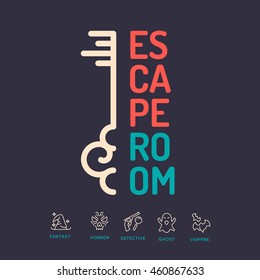 Real-life room escape and quest game poster. - Shutterstock ID 460867633