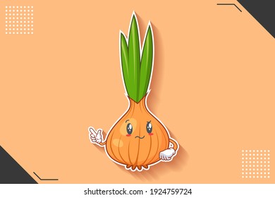 EN REALIDAD, ATENTIVO, CONFUSO, Emoción facial. Gesto de pistola. Cebolla, Caricatura De Caricatura Vegetable De Ajo Dibujando Ilustración De Mascota.