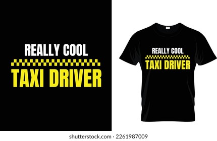 Really cool taxi driver T-shirt design template