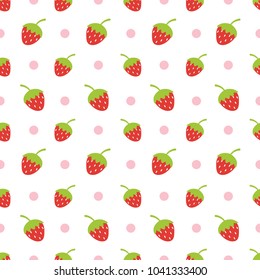 Really cute cartoon strawberry seamless pattern vector illustration