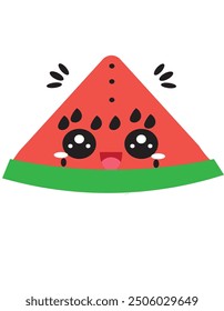 really cute watermelon vector icon