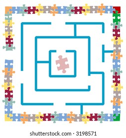 Really, really puzzled? Illustrate it with this maze within a jigsaw puzzle.