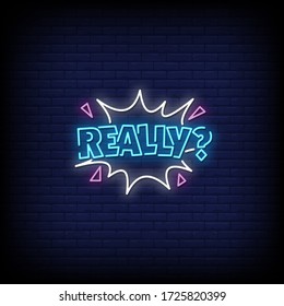 Really Neon Signs Style Text Vector