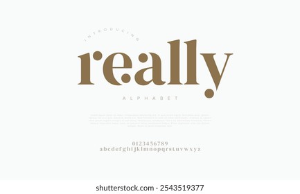 Really typography beauty fashion elegant minimalist serif italic fonts decorative wedding vintage retro logos. Minimal luxury font alphabet logo. Vector illustration