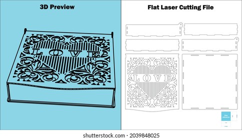 a really wonderful gift box which can be used as a flower box too, and cut by a laser cutting machine for all 3mm materials thickness.