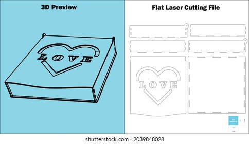 a really wonderful gift box which can be used as a flower box too, and cut by a laser cutting machine for all 3mm materials thickness.