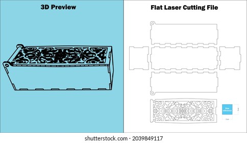 a really wonderful gift box which can be used as a flower box too, and cut by a laser cutting machine for all 3mm materials thickness.