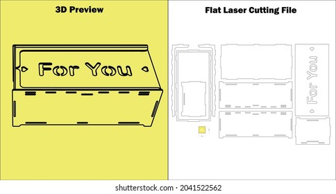 a really wonderful gift box which can be used as a flower box too, and cut by a laser cutting machine for all 3mm materials thickness.