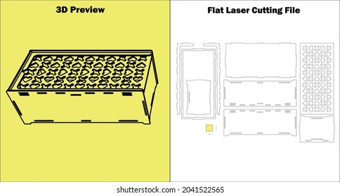 a really wonderful gift box which can be used as a flower box too, and cut by a laser cutting machine for all 3mm materials thickness.