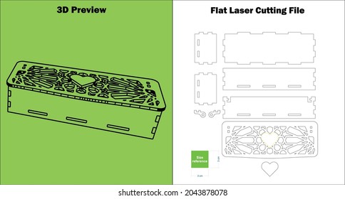 a really wonderful gift box which can be used as a jewelry box too, and cut by a laser cutting machine for all 3mm materials thickness.