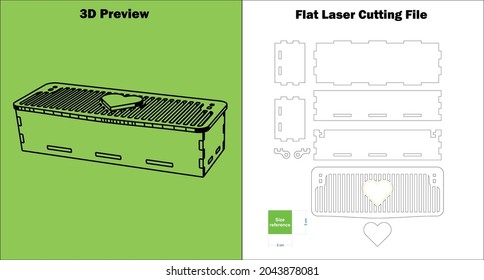 a really wonderful gift box which can be used as a jewelry box too, and cut by a laser cutting machine for all 3mm materials thickness.