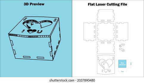 a really wonderful ring box which can be cut by a laser cutting machine for all 3mm materials thickness.