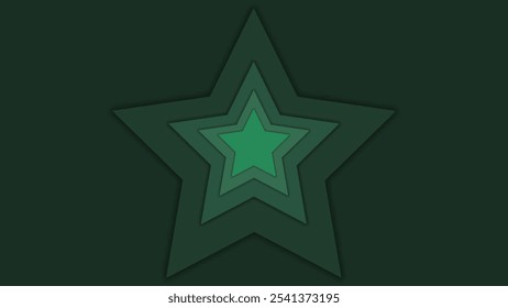 Realm of Concentric Tranquility with a green toned layered star shape (Reino de Tranquilidade concêntrica com uma forma de estrela em camadas tonificada verde)