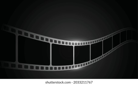 realsitic film strip on black background