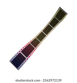 Realsitic film strip on white background