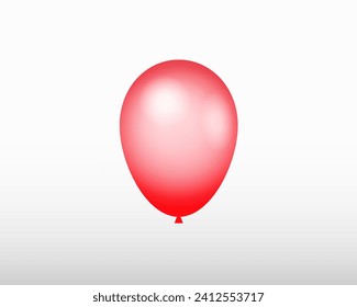 Realstic vector red balloon illustration. Birthday baloon flying for party banner. Lettering Happy Birthday to you. Vector illustration