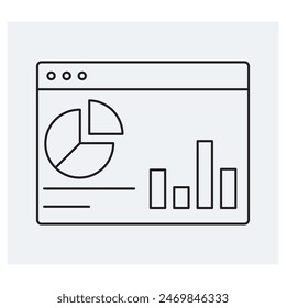 Real-Time Analytics Dashboard for Business Insights, Interactive Data Visualization and Performance Tracking Dashboard icon illustration
