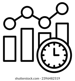 Real-time Analytics icon line vector illustration