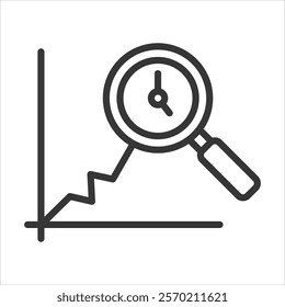 Real-time analytics icon vector illustration outline