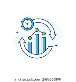 Real-Time Analytics, Real-Time Monitoring, Live Data Analysis Vector icon Design