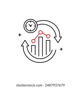 Real-Time Analytics, Real-Time Monitoring, Live Data Analysis Vector icon Design