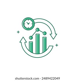 Echtzeit-Analyse, Echtzeit-Überwachung, Live-Datenanalyse-Vektorgrafik-Symboldesign