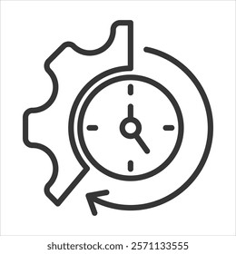 Real-Time Control Icon Vector Illustration Outline