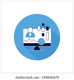 Real-time customer data flat icon. Concentrates on real-time data captured from clients. Customer data concept. Vector illustration