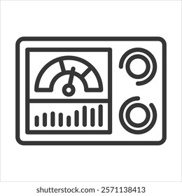 Real-Time Dashboard Icon Vector Illustration Outline