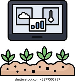 real-time data for crop care decisions Concept, On-farm efficiency Vector Icon Design, Smart farming symbol, e-agriculture Sign, digital agricultural revolution stock illustration