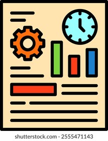 Real-time data Filled Style Icon Design
